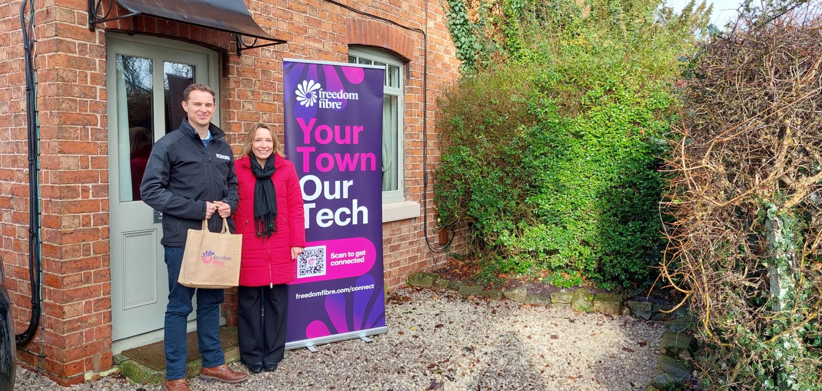 Helen Morgan MP with Customer Chris Beane